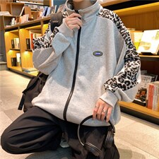 2021港风新款夹克男韩版潮时尚休闲豹纹拼接外套A161-JK8950-P40，男装夹克，电商A161-2