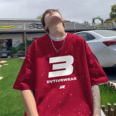 量大优供抖音视频支持得物配合二开美式满天星亮片短袖T恤MTX361，男装T恤，电商A486