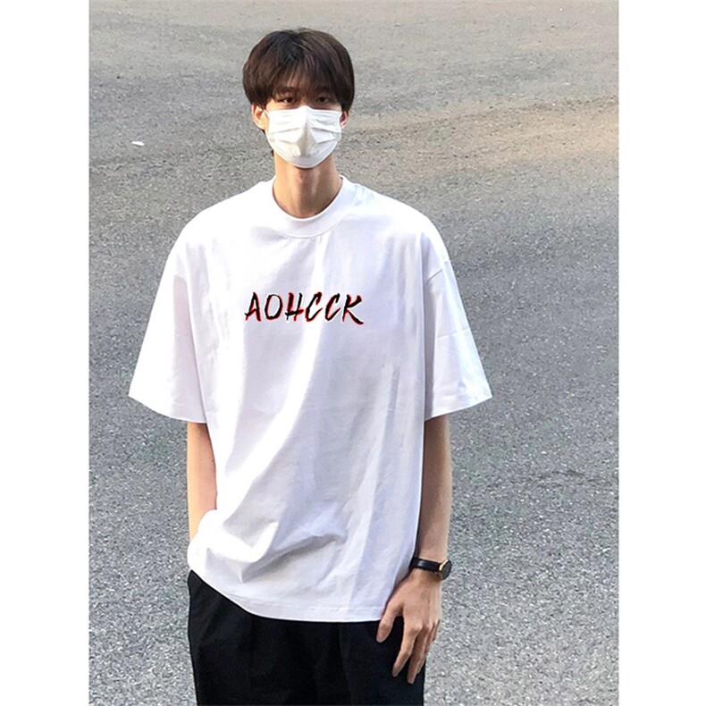 可设48小时发货支持抖音得物来样二开230克重磅美式短袖t恤MT406,男装T恤,电商A486-1