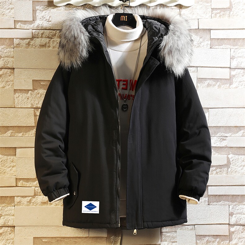 MM48061-P130 冬季大毛领棉衣男士大码加厚棉袄男棉服 砖墙图片