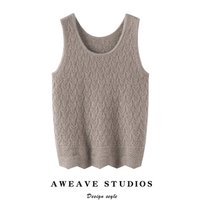 2025夏季新款羊绒衫女100纯山羊绒圆领薄款背心简约纯色吊带打底,女装马甲,咔绒特