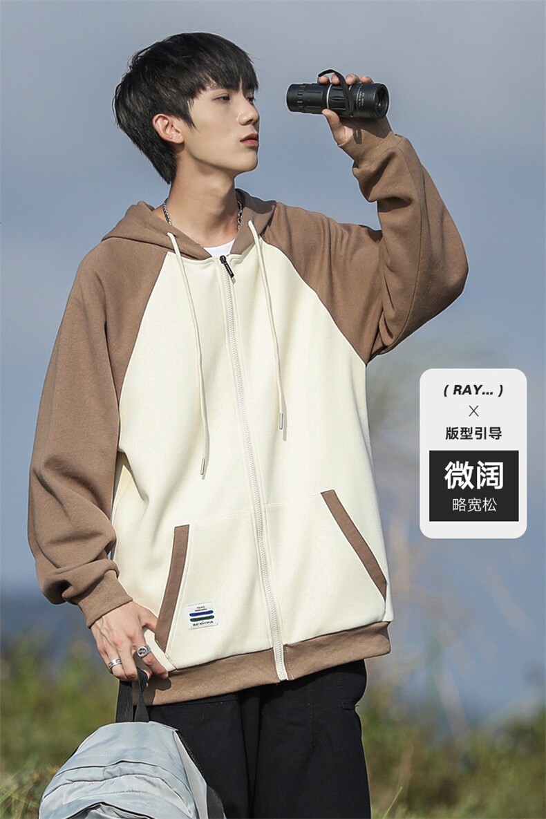 新款男经典双色拼接CITYBOY风针织外套WT3408-P55控78,男装夹克,星座717