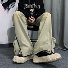 美式牛仔裤男潮ins高街宽松秋季设计感休闲裤子N01353-P50，男装牛仔裤，星座308B-1
