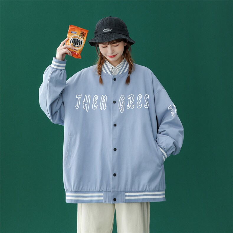 ！秋季潮流宽松休闲百搭夹克情侣棒球服外套 G212 P65控88图片