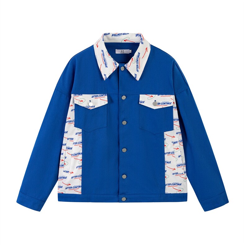 特批60cityboy街拍秋季翻领夹克男女外套白底拼接工装外套GJK222，男装夹克，电商B370