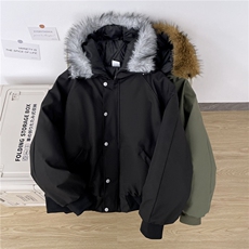 连帽毛领cleanfit座山雕外套男冬季夹克棉服潮MF435-P90，男装夹克，星座412-3