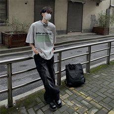港风条纹印花大码短袖T恤男DT77773P18块特价控38：供抖音视频，男装T恤，星座227-7