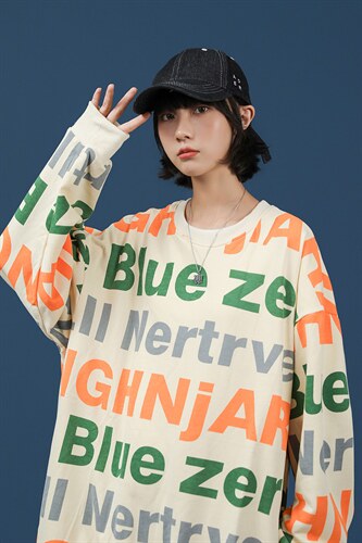 @中性 炫彩字母连帽卫衣秋冬季男外套情侣装打底衫 A125-W02-P60图片