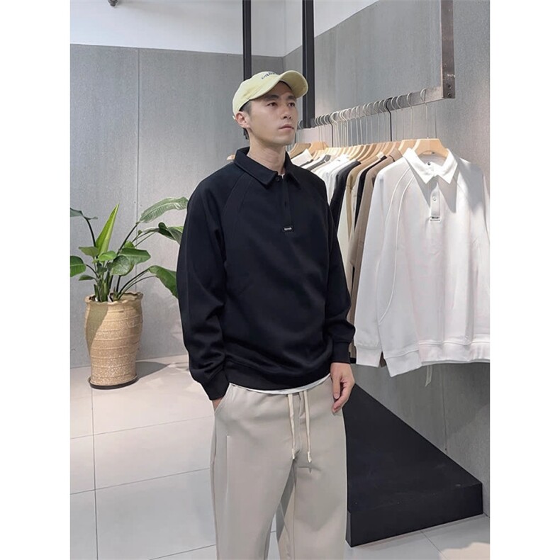 卫衣男春秋季2025新款宽松潮牌翻领衣服男款纯色百搭秋装运动上衣,男装卫衣,星座506A
