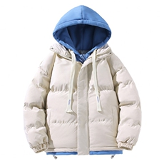 冬季假两件冬季外套韩版连帽加厚棉服运动休闲外套MY5062P-70，男装棉衣，电商A128