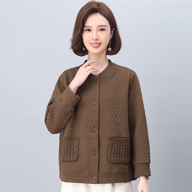 棒球服外套女2026新款春秋短款拉链式开衫小个子中年妈妈春装上衣,女装短外套,独衣靓