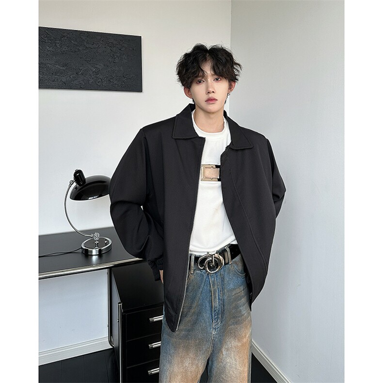 自家图港风日系复古vibe潮牌休闲百搭翻领夹克外套男潮JK078-P80,男装夹克,星座313A(原308A-2)