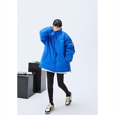 日系棒球服男冬季加厚立领羽绒棉服短款ins潮牌宽松情侣保暖外套，男装棉衣，星座1210-1