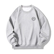 华夫格卫衣圆领卫衣男大码长袖t恤男外套HW76224-P30加绒款-P40，男装卫衣，电商A040