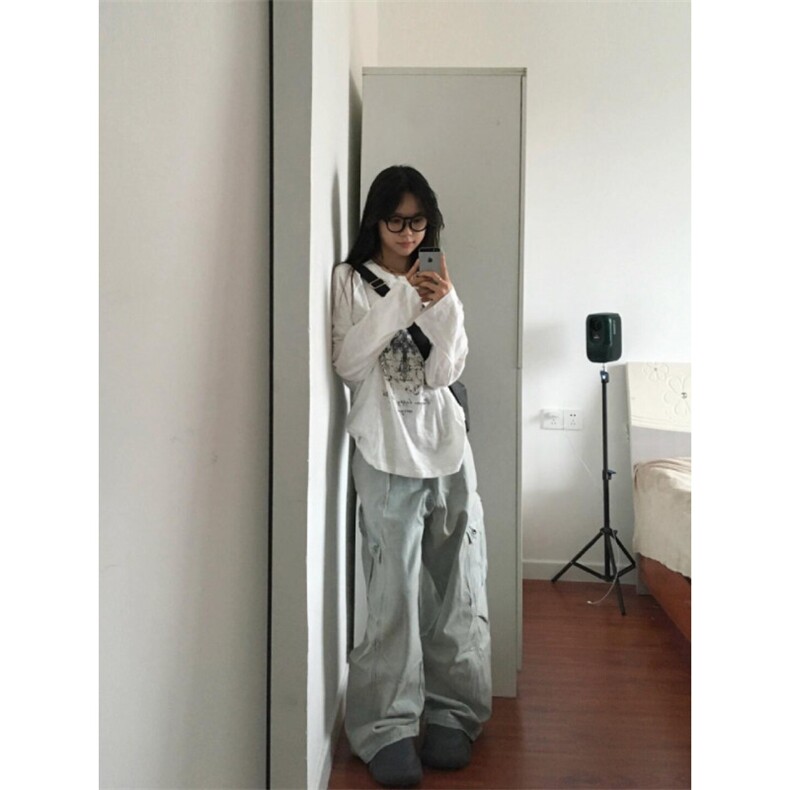 【有货】美式复古hiphop大口袋工装牛仔裤宽松直筒N0092LL-特P58图片
