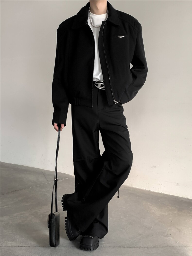 cleanfit短款外套男春秋季高级感潮牌垫肩上衣青少年美式飞行夹克,男装夹克,星座512-1（原513-3）