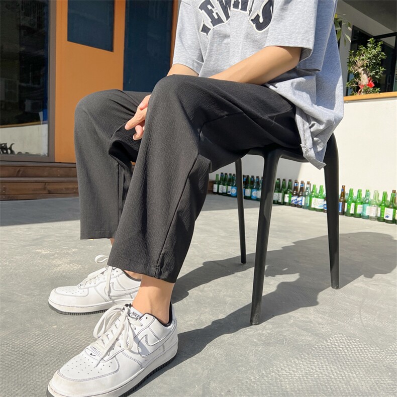 夏季休闲潮流直筒百搭七分裤宽松冰丝运动裤男潮 K302*P35控48图片