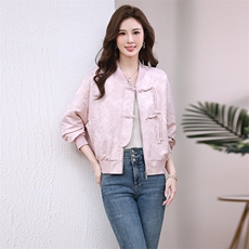 2025春棒球服短外套新中式唐装汉服盘扣外套，女装短外套，3200格调