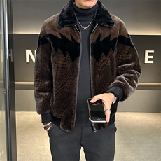 冬季男士时尚加厚仿皮草保暖爸爸装商务夹克外套ZX8885-P245，男装夹克，星座1105-3