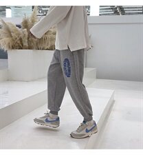 港风休闲裤男宽松印花百搭潮流束脚裤运动卫裤NK02-P50，男装休闲裤，星座1501