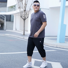 男夏装大码休闲运动套装冰丝网眼5032-1_L-4XLP905XL-9XLP100，男装套装，星座1516-1