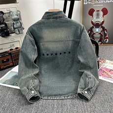 秋季新款机车翻领牛仔夹克外套复古潮男上衣XZ310B-3-NZ23-P65，男装工装外套，星座310B-3