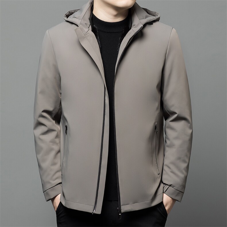 BIJ-N002男士水貂毛领派克服外套休闲连帽皮草大衣尼克服夹克图片