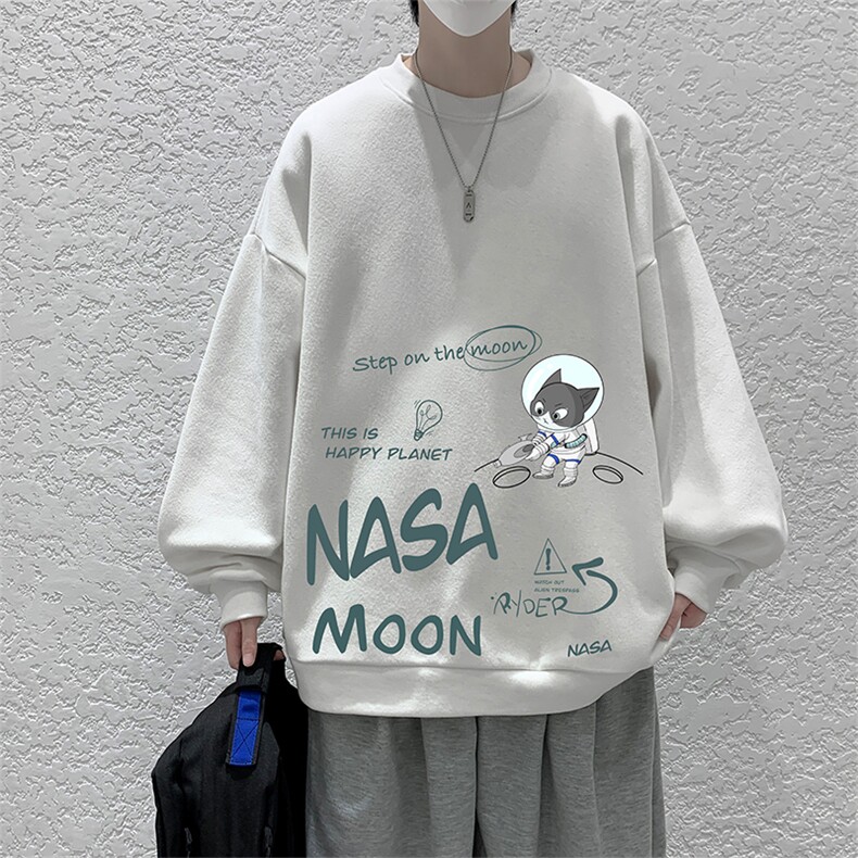 NASA圆领卫衣男大码加厚加绒长袖t恤男S6187-P28 加绒款-P33图片