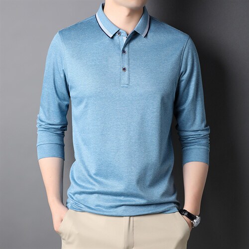2023年春款男士上衣POLO长袖T恤P65，女装T恤，电商D223-1