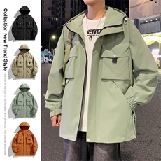 休闲拉链夹克情侣冲锋衣防风衣连帽外套JK451p75，男装夹克，电商D315