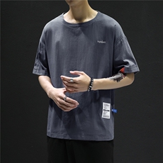 T215男士休闲风棉麻亚麻透气凉爽T潮男装大码胖子高个黑墙风，男装T恤，星座115A(原星座507）