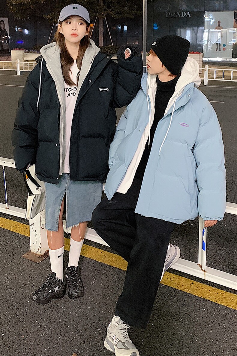 2021情侣装棉衣加厚连帽假两件拼接棉服棉袄A071-Y280-P120,男装棉衣,电商A071