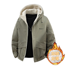 立体冬季外套加绒加绒两面穿夹克连帽保暖派克服A436-JK2536-P80，男装夹克，电商A436