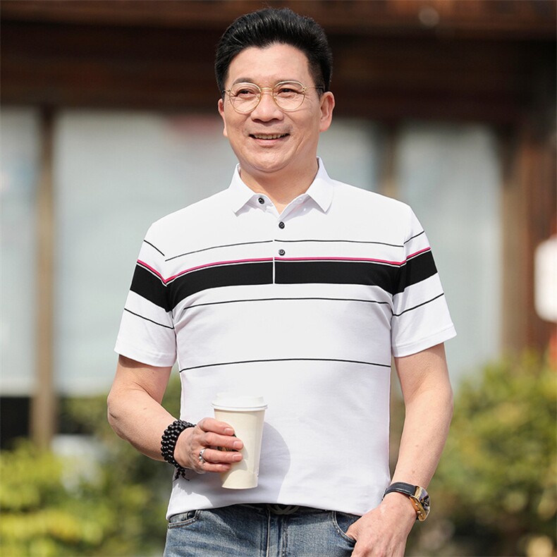 短袖翻领polo衫男士2023夏季新款薄款休闲上衣服修身半袖商务T恤,男装T恤,电商B212（原钱塘6029）