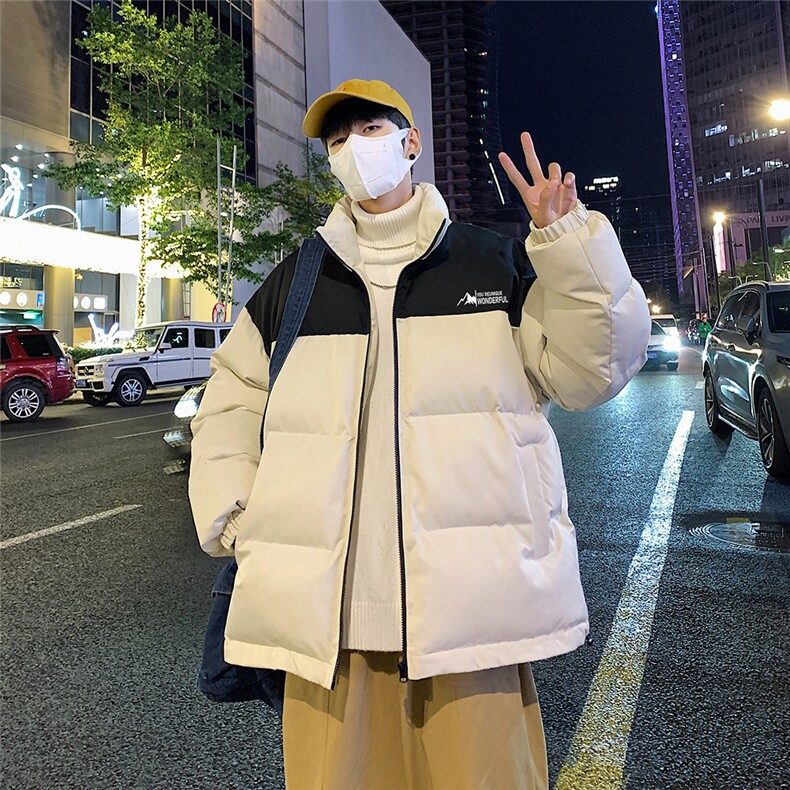 港风夜景冬款时尚字母印花拼色休闲棉服A247-MY82541特批85控138,男装棉衣,电商A247