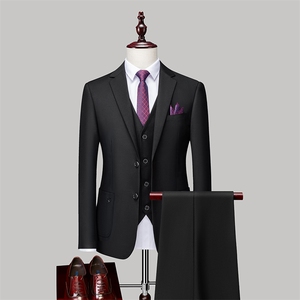 87883-3男士新款青年三件套西装商务修身礼服西服P220图片