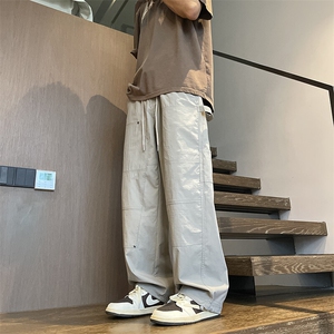 2025春季新款垂感休闲裤男宽松直筒九分裤纯色百搭K229P55图片