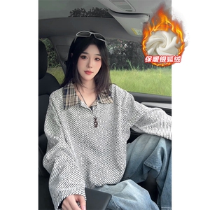 现货雪尼尔450g重磅针织加厚银狐绒大码上衣T5075J加绒-特P40控78图片