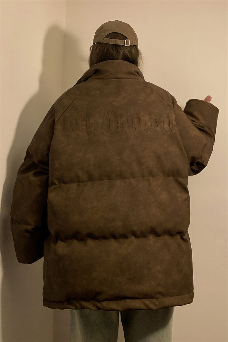中性PU皮复古做旧设计钢印棉衣男女MY77096P130控198抖控228,男装棉衣,星座227-7