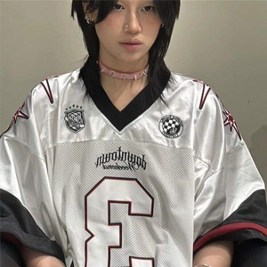 v领冰球服赛车服短袖男凉感T恤情侣款-DX306-P38图片