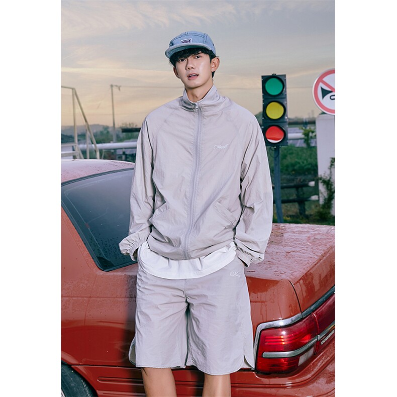 8XL-M特大码冰丝防晒服短裤套装男户外防晒衣运动外套潮TZ102P65,男装防晒衣,电商D206-1