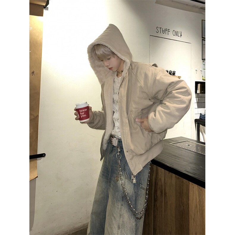 【有货】JRT149LL-特P125 座山雕夹克外套男加绒加厚连帽棉衣图片