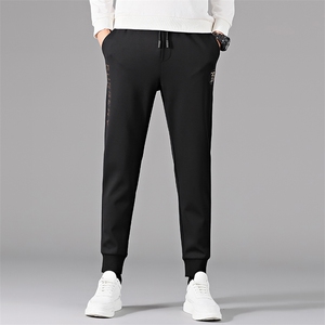 秋冬新款休闲裤中青年男士宽松纯色直筒松紧运动裤ASD68528-P135图片
