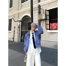 美式复古格子长袖夹克高级感格纹翻领拼接撞色外套JK90特P63，男装夹克，星座908-1