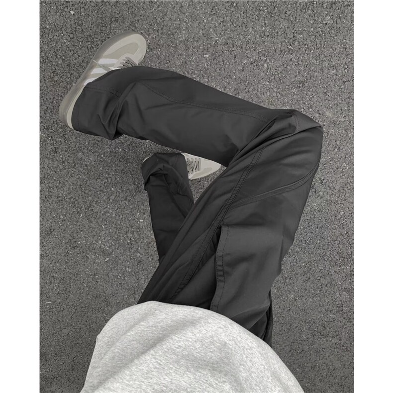 美式侧边拉链开叉冲锋裤子男生宽松机能直筒休闲工装裤K6546-P29，男装工装外套，星座412-2