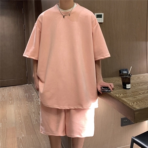 1港风模麂皮绒大码M-5XL短TDT8766P23 DK8767P32套装TZ8757P55图片