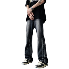 秋季美式ins高街hiphop微喇扎染牛仔裤货号K2313P55控78，男装牛仔裤，电商A063