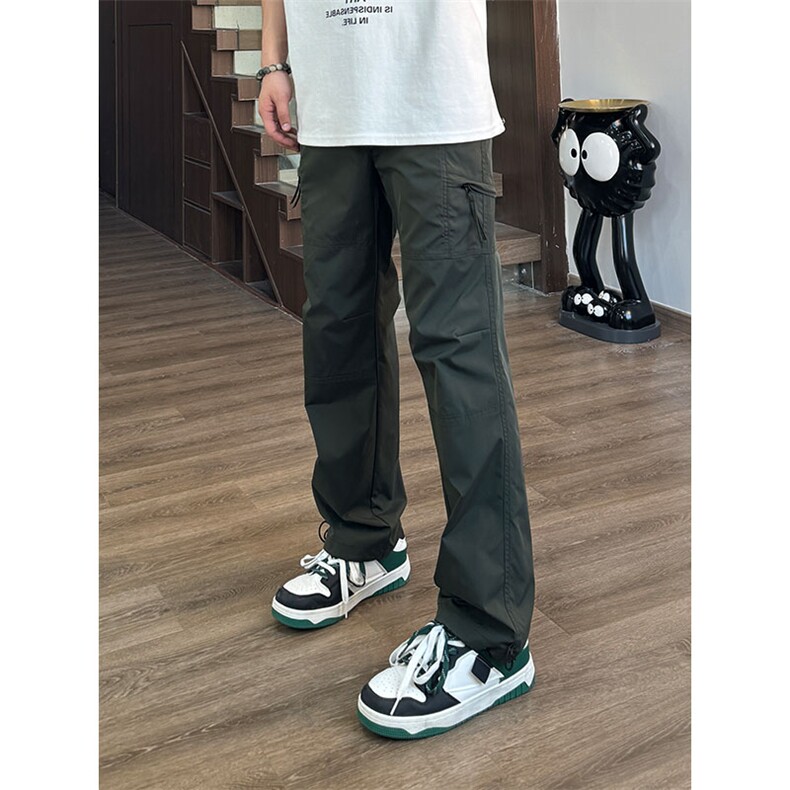 有大图自拍图美式速干工装裤男夏季小众设计感阔腿裤K41-P40,男装工装外套,电商A178