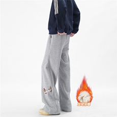 A429-YK360-特批常规42加绒48小狗刺绣显高显瘦百搭休闲卫裤，男装休闲裤，电商A429