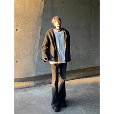 【有货】8153CC-特P86马海毛针织开衫毛衣男加厚拉链连帽外套，男装针织衫/毛衣，星座1007（原301D）